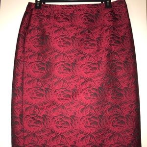 Red and black flower pattern Calvin Klein skirt